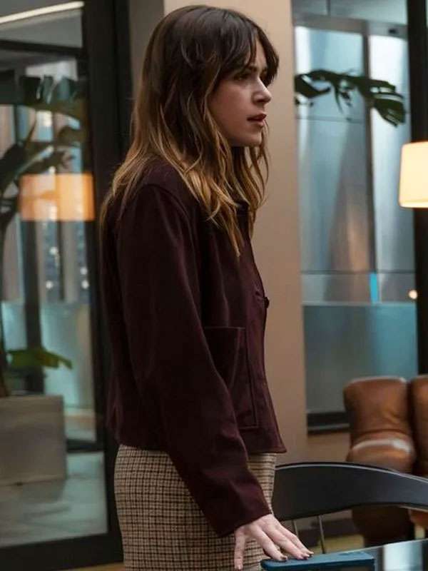 Industry 2026 Kiernan Shipka Brown Suede Leather Jacket