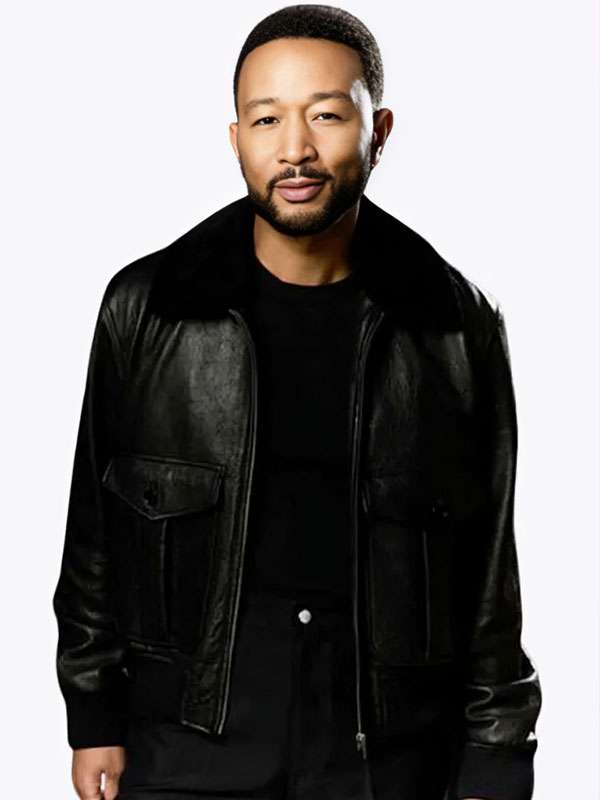 The Voice S29 John Legend Black Bomber Leather Jacket
