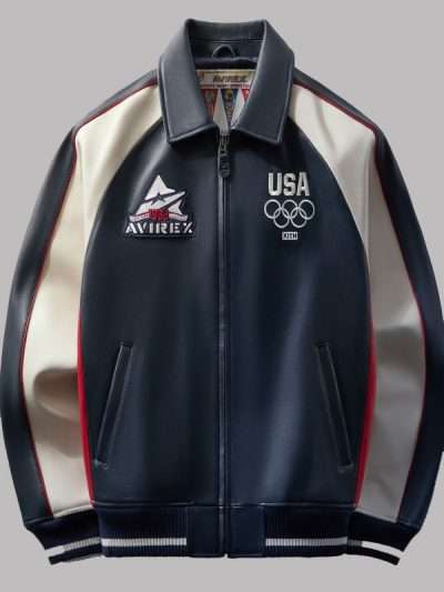 Team USA Olympics 2026 Bomber Leather Jacket