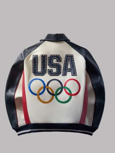 Kith & AVIREX Team USA Winter Olympics 2026 Leather Bomber Jacket