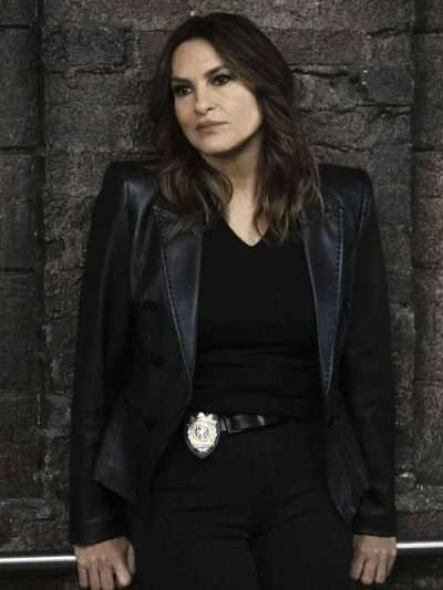 Law and Order SVU S27 Mariska Hargitay Black Leather Blazer