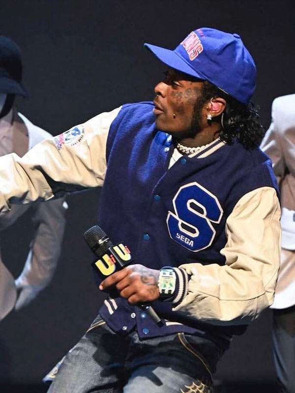 Jimmy Fallon Lil Uzi Vert Sega Blue Varsity Jacket