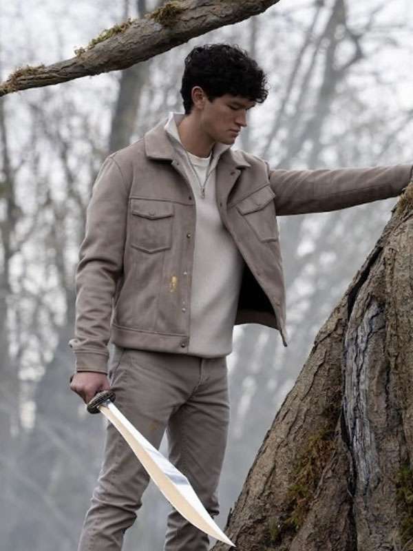 Luke Castellan Percy Jackson and the Olympians Beige Suede Leather Jacket