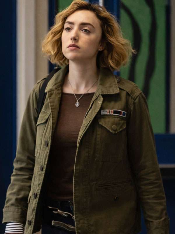 Peyton List School Spirits S03 Green Cotton Jacket