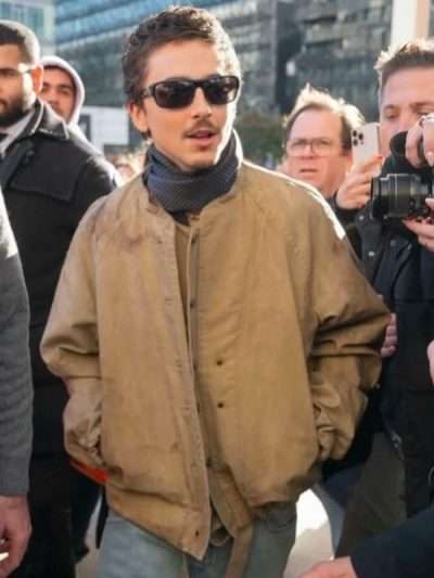 Marty Supreme Timothee Chalamet Khaki Jacket