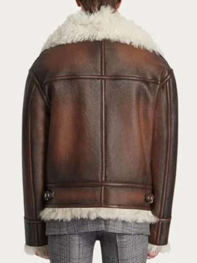 Men’s Retro Brown Aviator Leather Jacket