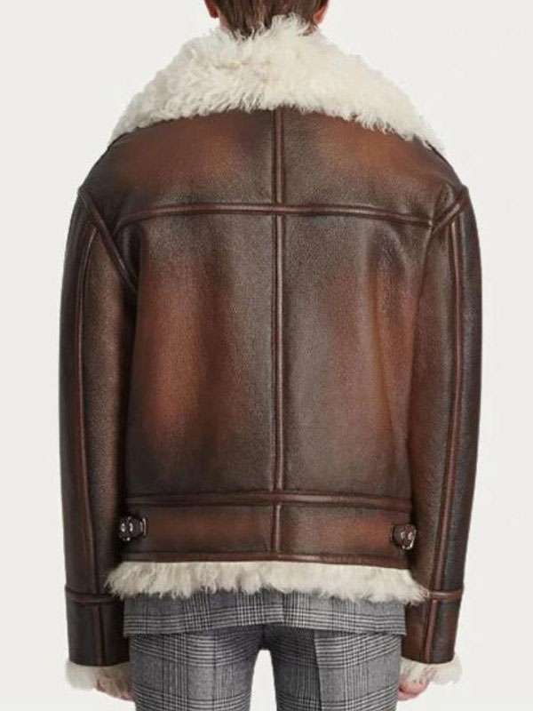 Men’s Retro Brown Aviator Leather Jacket