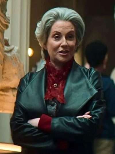 Percy Jackson and the Olympians Megan Mullally Black Leather Trench Coat