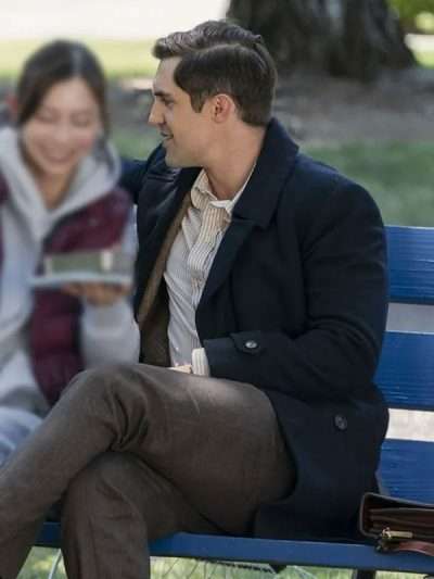 Phil Dunster TV Series Rooster 2026 Black Wool Peacoat