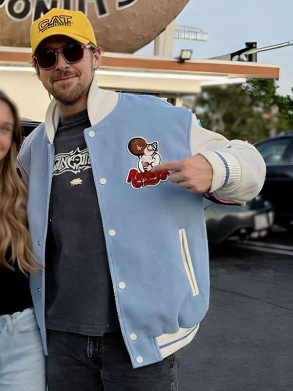 Ryan Gosling Randy Donuts Blue Varsity Jacket