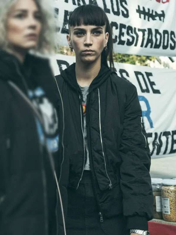 Claudia Salas Salvador Black Bomber Jacket