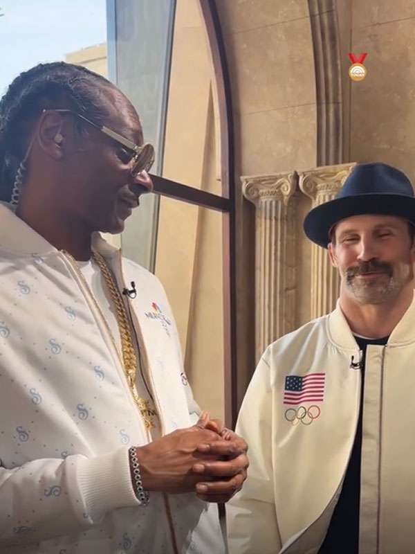 Snoop Dogg Olympic Winter Games 2026 White Bomber Jacket