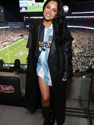 Becky G Black Leather Coat