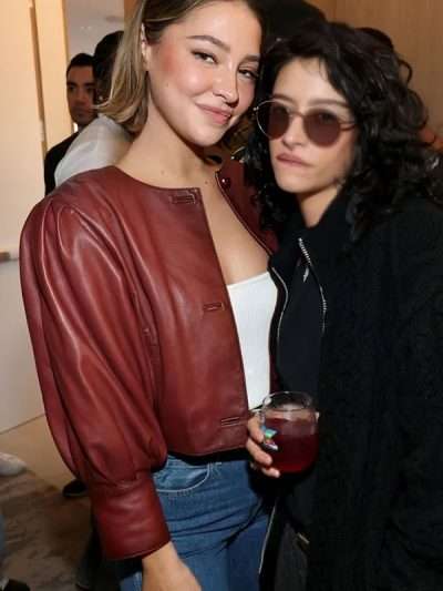 Madelyn Cline Super Bowl Leather Jacket