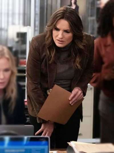 TV Series Law and Order SVU 2026 Olivia Benson Brown Suede Blazer