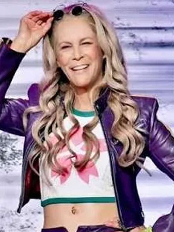 One Piece 2026 Katey Sagal Purple Cropped Leather Jacket