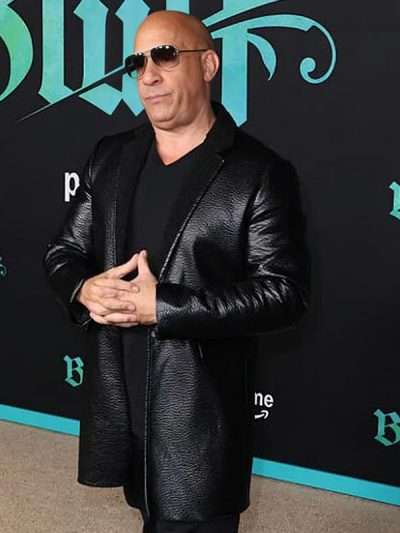 The Bluff 2026 Event Vin Diesel Black Leather Coat