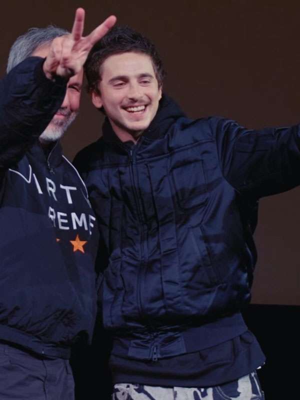 Timothée Chalamet Marty Supreme 2026 Blue Jacket