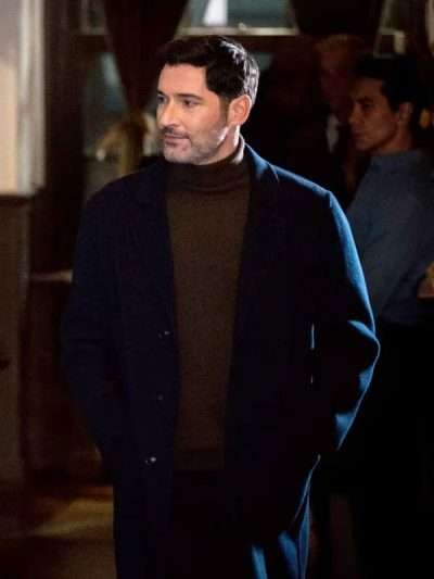 Tom Ellis TV Series CIA 2026 Black Wool Coat