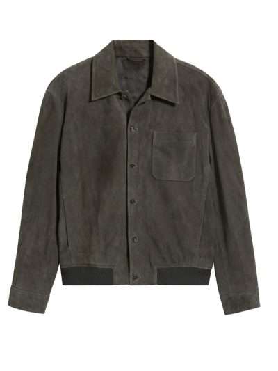 Tomohisa Yamashita Drops of God 2026 Grey Suede Bomber Jacket