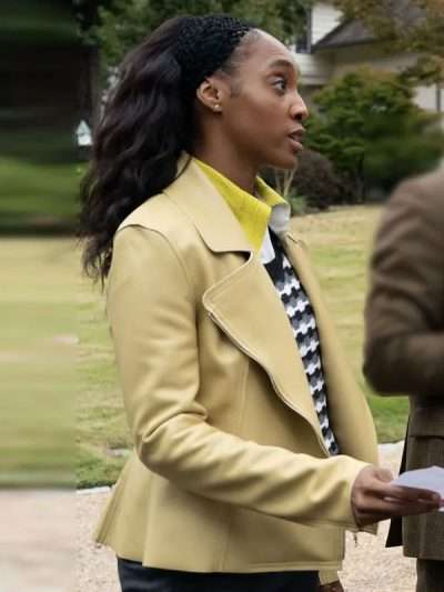 Will Trent S04 Faith Mitchell Cream Leather Jacket