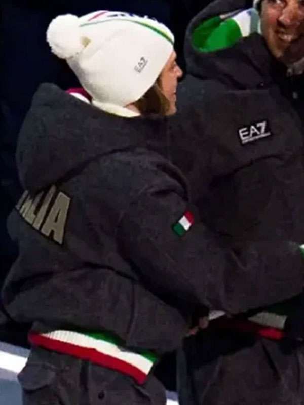 Winter Olympics 2026 Team Italy EA7 Grey Jacket