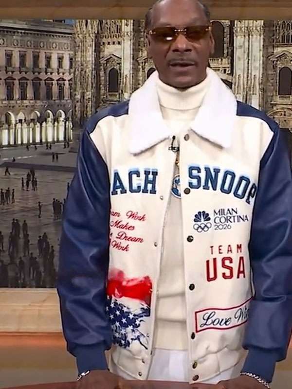 Winter Olympics Snoop Dogg Team USA Coach Varsity Jacket