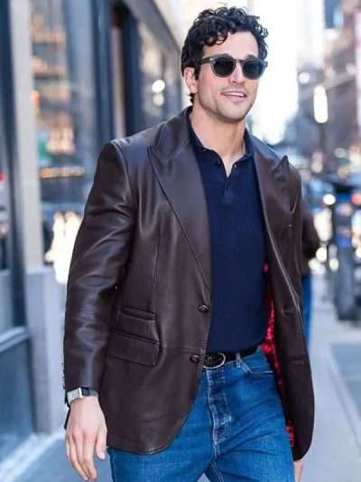 Paul Anthony Kelly Brown Leather Blazer