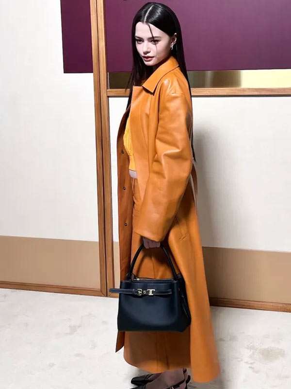 Becky Armstrong Orange Leather Coat