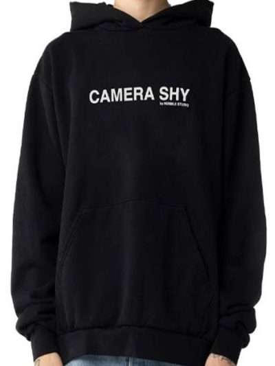 Camera shy Black Hoodie