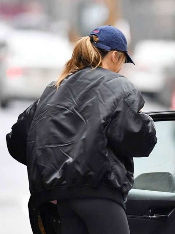 Canadian Singer Tate McRae NYC Black Bomber Jacket