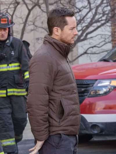 Chicago Med S11 Jesse Lee Soffer Brown Quilted Jacket