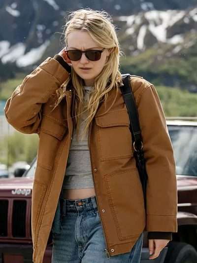 The Sun Never Sets 2026 Dakota Fanning Brown Cotton Jacket