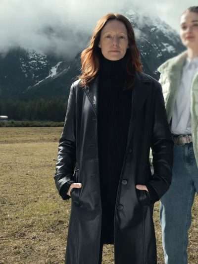 Der Garmisch-Krimi - Wolfsmord 2026 Lavinia Wilson Black Leather Trench Coat