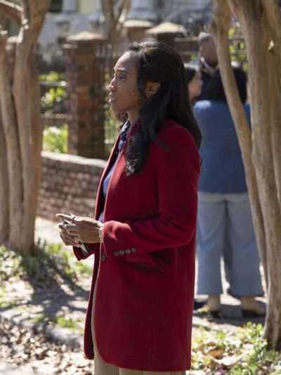 Will Trent S04 Faith Mitchell Red Wool Coat