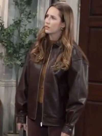 General Hospital Eden McCoy Brown Leather Jacket
