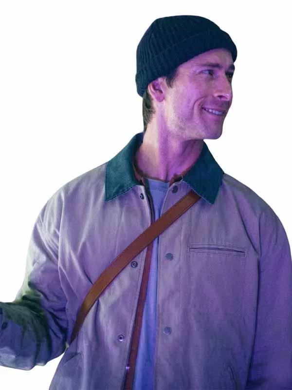 Becket Redfellow How to Make a Killing 2026 Glen Powell Grey Cotton Jacket