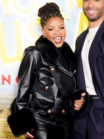 Halle Bailey UK Special Screening Black Leather Jacket