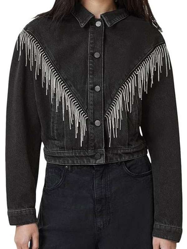 High Potential Morgan Gillory Black Fringe Jacket