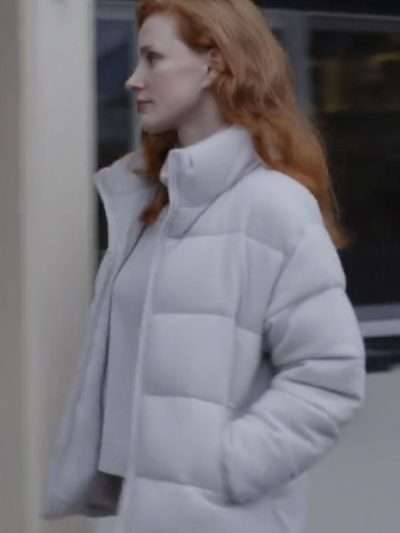 Jessica Chastain Movie Dreams 2026 Grey Puffer Jacket