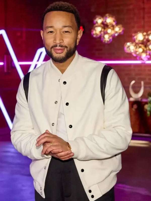 The Voice S29 John Legend White Wool Jacket
