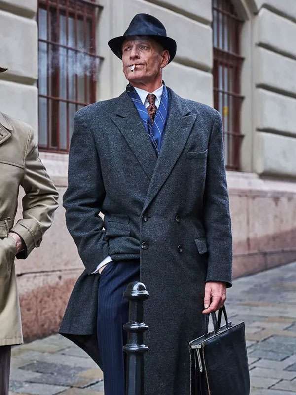 Jonas Malmsjö The Swedish Connection Grey Wool Coat