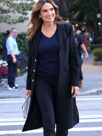 Special Victims Unit S27 Olivia Benson Black Wool Coat