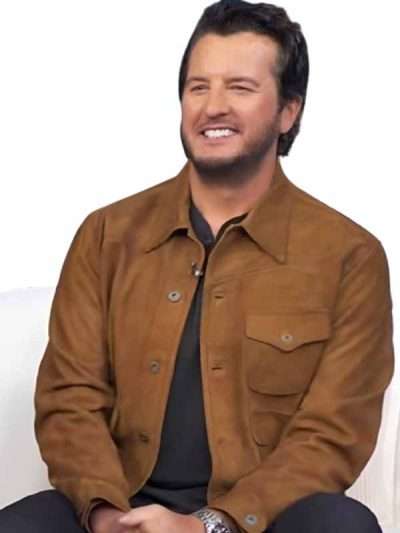 Good Morning America 2026 Luke Bryan Brown Suede Leather Jacket