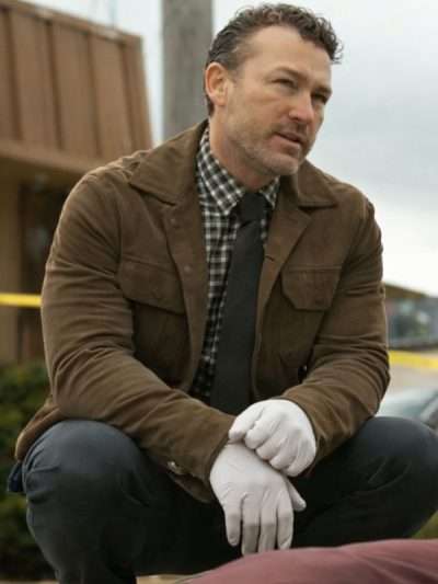 Will Trent 2026 Jake McLaughlin Brown Suede Leather Jacket