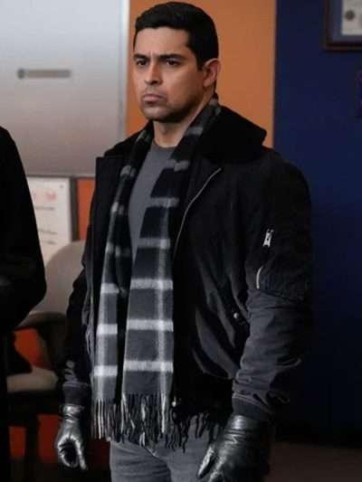 Wilmer Valderrama NCIS S23 Black Bomber Jacket