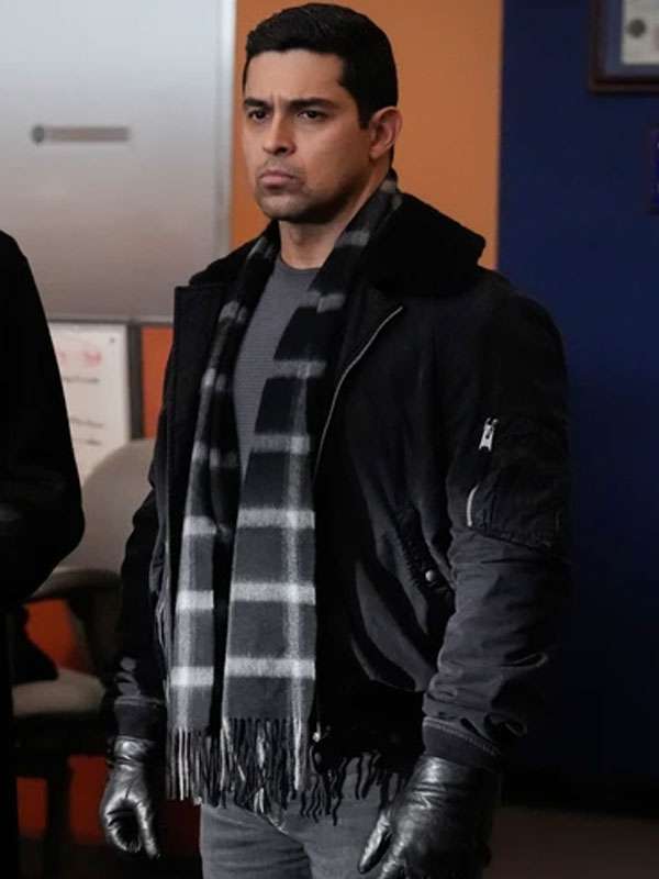 Wilmer Valderrama NCIS S23 Black Bomber Jacket