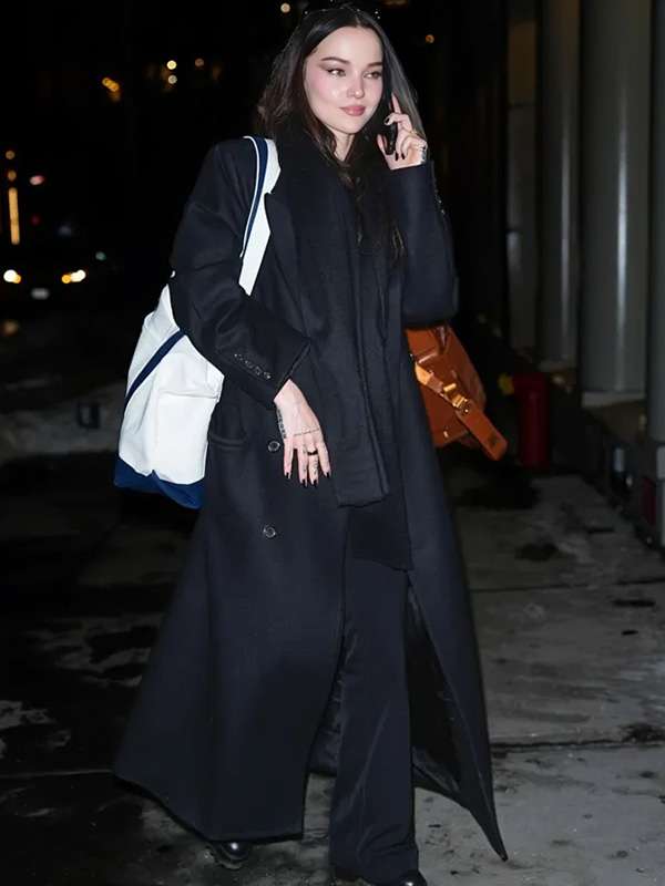 Dove Cameron Black Long Coat