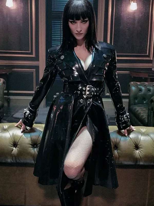 Lera Abova One Piece Black Leather Coat