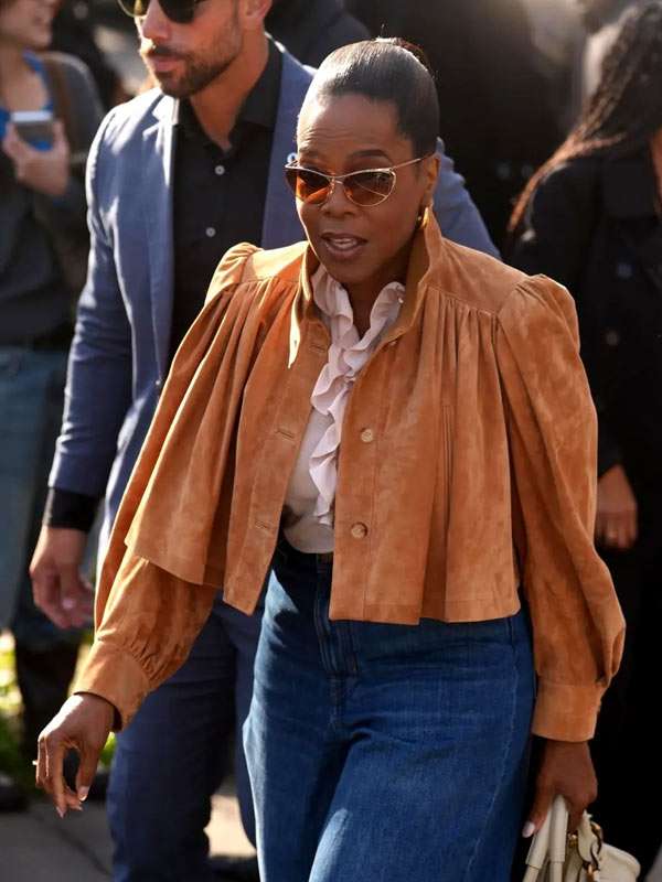 2026 Oprah Winfrey Cropped Leather Jacket